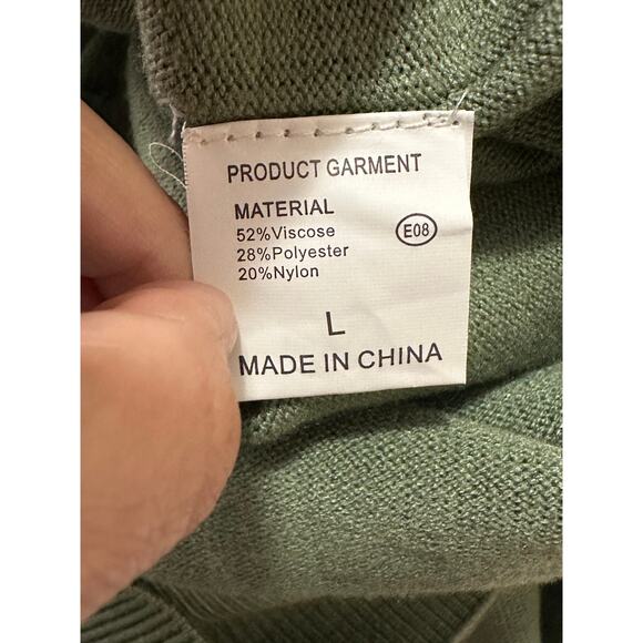 Green long sleeves high neck sweater size Large - Picture 4 of 9